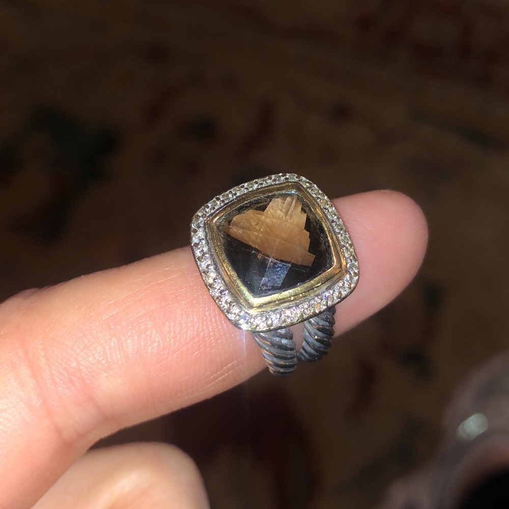 David Yurnan Smoky Quartz & Diamond Albion Ring - Picture 8 of 11